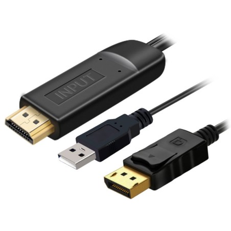 PremiumCord Kabel HDMI 2.0 na DisplayPort 1.2 pro rozlišení 4K@60Hz, 2m