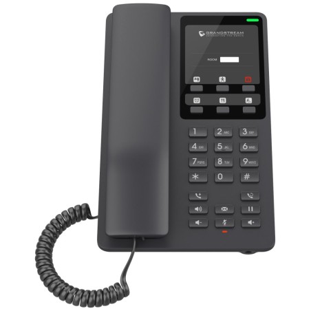 Grandstream GHP621 hotelový VoIP telefon, 2 linky, 2 SIP účty, PoE, 1x RJ45, HD Audio, 3 cestná konference, černý