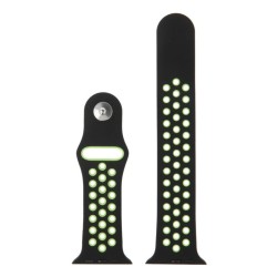 Swissten řemínek pro apple watch silikonový - sport 38 / 40 / 41 mm černo/zelený