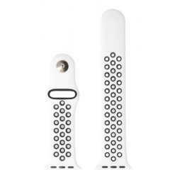 Swissten řemínek pro apple watch silikonový - sport 38 / 40 / 41 mm platinovo/černý