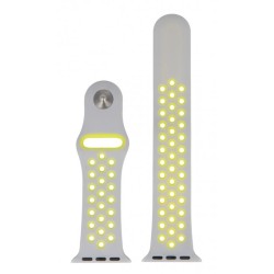 Swissten řemínek pro apple watch silikonový - sport 38 / 40 / 41 mm stříbrno/žlutý