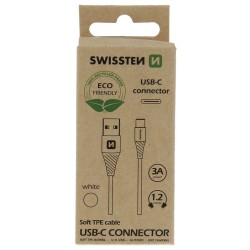 Swissten datový kabelusb/usb-c bílý 1,2m (eco balení)