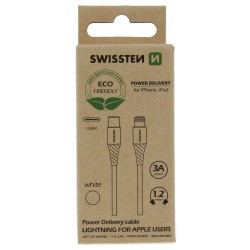 Swissten datový kabelusb-c/lightning bílý 1,2m (eco balení)