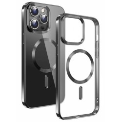 Swissten pouzdro clear jelly magstick metallic pro apple iphone 16 černé