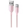 Swissten datový kabeltextile ii usb / usb-c 1,5 m růžový