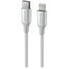 Swissten datový kabeltextile ii usb-c / lightning 1,5 m bílý