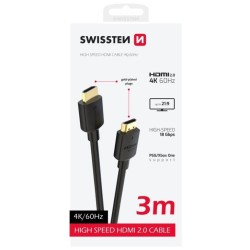 Swissten kabel hdmi na hdmi 4k 60hz 3,0 m pvc
