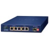 Planet BSP-115PV-15A solární PoE+ switch, 5x1Gb, 1x1Gb SFP, 5x PoE+ 802.3at, -20~65°C , IP30, LCD displej