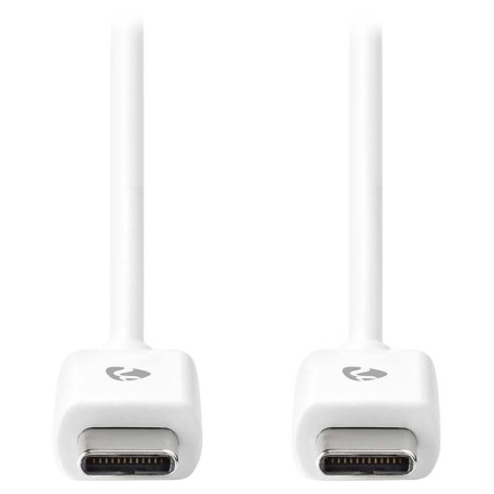 NEDIS kabel USB 2.0/ zástrčka USB-C - zástrčka USB-C/ 60 W/ 480 Mbps/ poniklovaný/ bílý/ bulk/ 1m