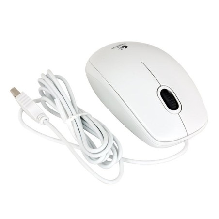 Logitech myš B100/ Drátová/ Optická/ 800dpi/ USB/ bílá