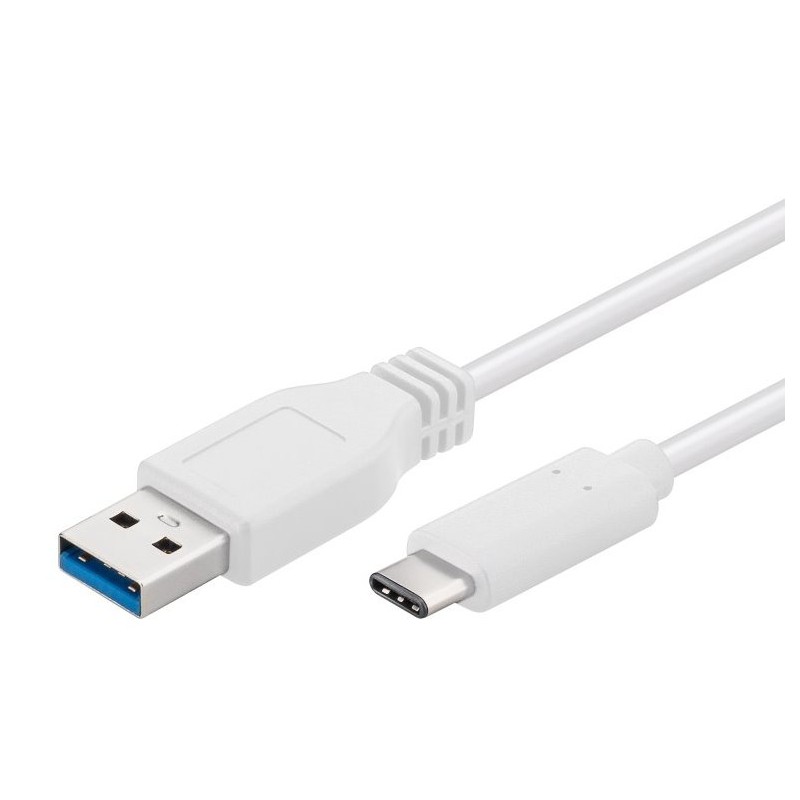 PremiumCord Kabel USB 3.1 typ C/male - USB 3.0 A/male/ 2m/ bílý