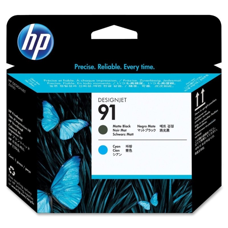 HP 91 matně Černá a azurová tisková hlava