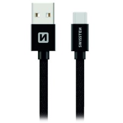 Swissten Datový Kabel Textile Usb / Usb-C 3,0 M Černý
