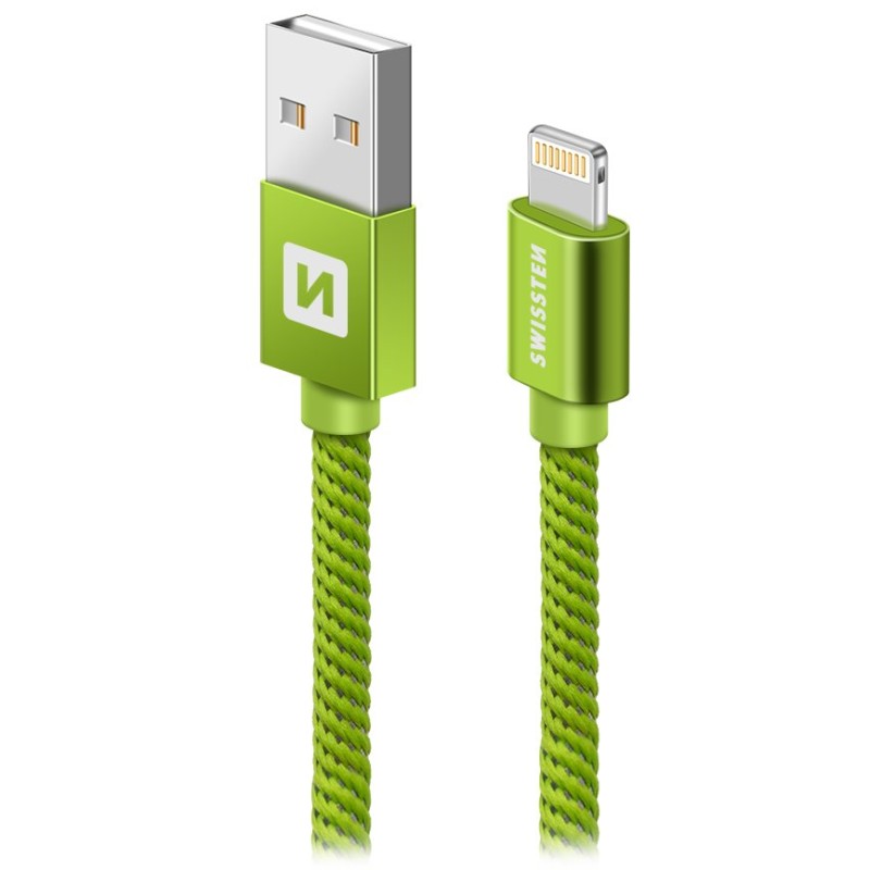 Swissten Datový Kabel Textile Usb / Lightning 1,2 M Zelený