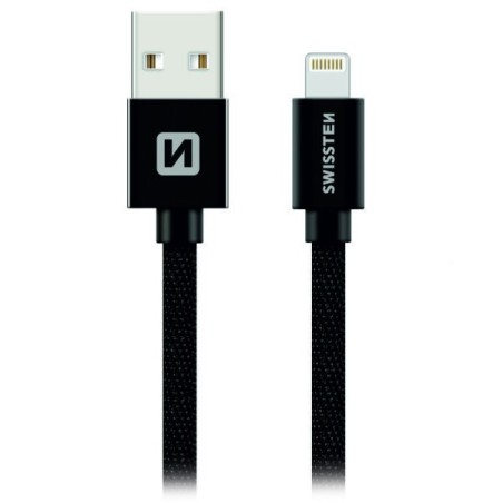 Swissten Datový Kabel Textile Usb / Lightning 2,0 M Černý