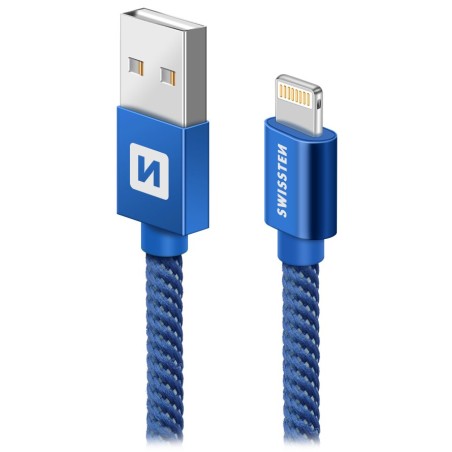 Swissten Datový Kabel Textile Usb / Lightning 2,0 M Modrý