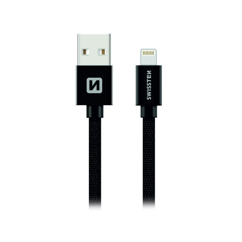 Swissten Datový Kabel Textile Usb / Lightning Mfi 2,0 M Černý