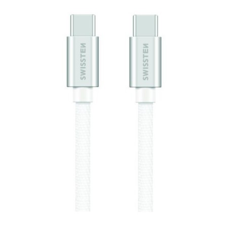 Swissten Datový Kabel Textile USB-C / USB-C 1,2 M Stříbrný